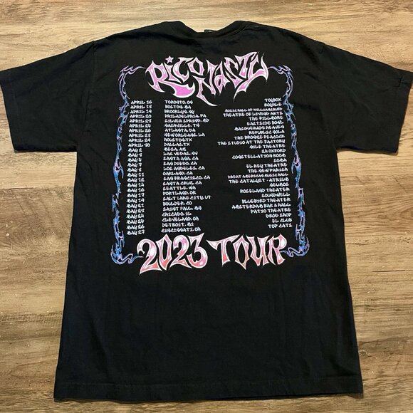 Rico Nasty 2023 Band Tee Black T-shirt Anime Rock Rap Gothic Medium Streetwear - Picture 5 of 5